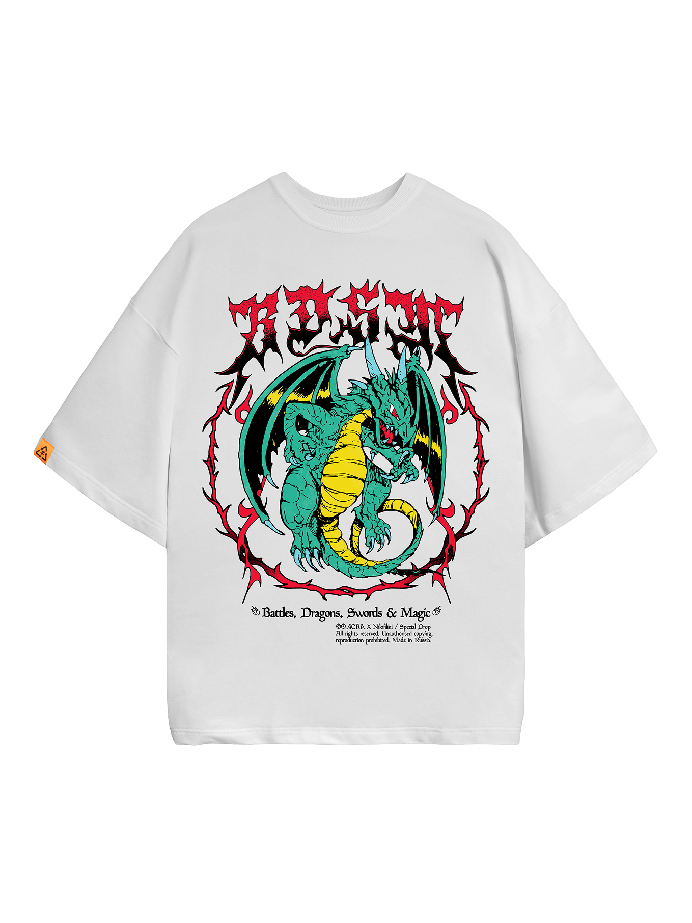 ФУТБОЛКА ШИРОКАЯ | BDSM WHT  (ИГРЫ НА СТОЛЕ, БЕЛЫЙ)